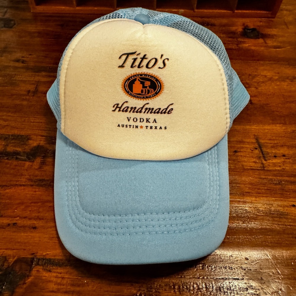 Tito's Trucker Hat Cap Snap Back Light Blue